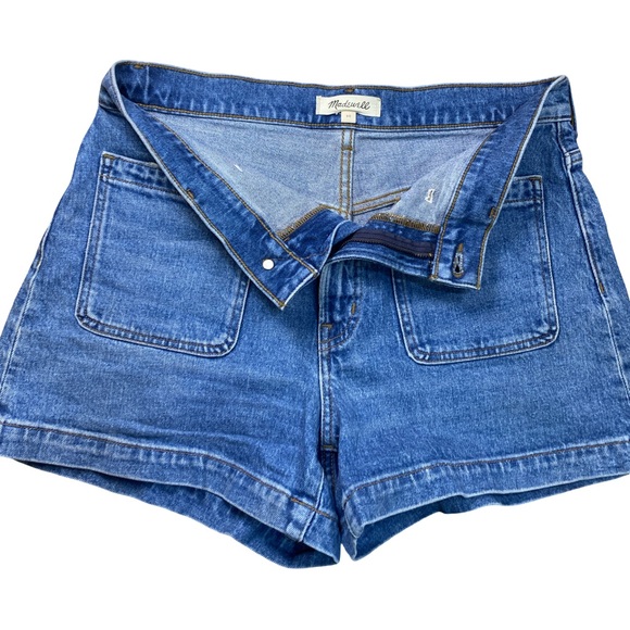 Madewell Denim Shorts Size 30 Medium Wash Stretch Jean Shorts 3.5” Front Pockets - Picture 3 of 9